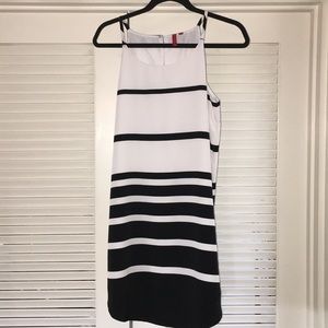 Black and white striped 5/48 dress
